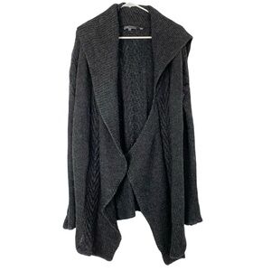 Vince Wrap Cardigan Sweater Womens Size Medium Oversized Asymmetric Dark Gray